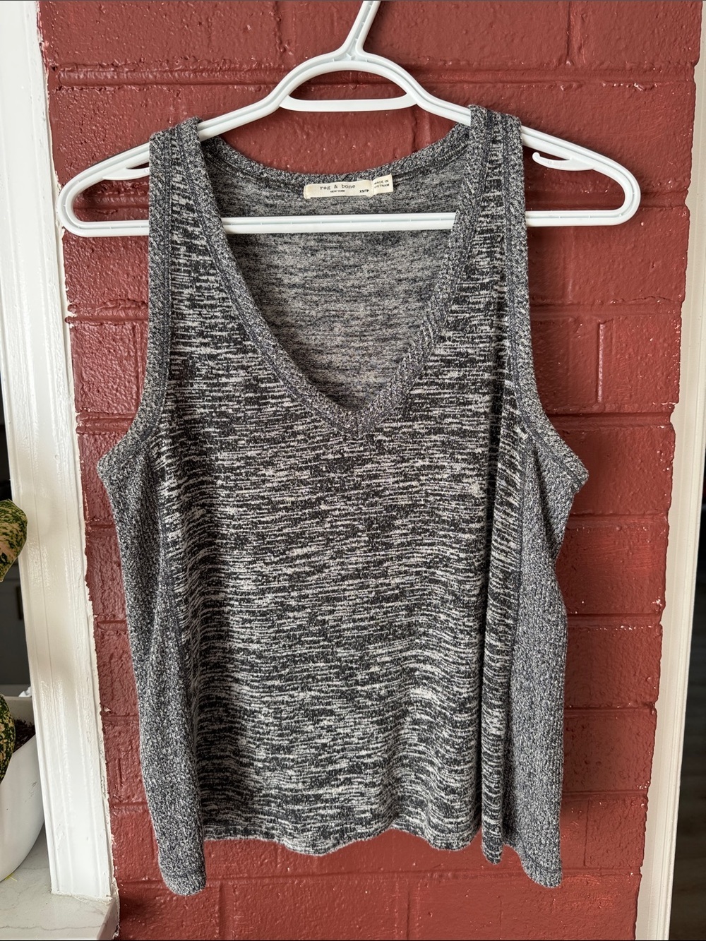 rag & bone Marled Gray V-Neck Tank Top XS
